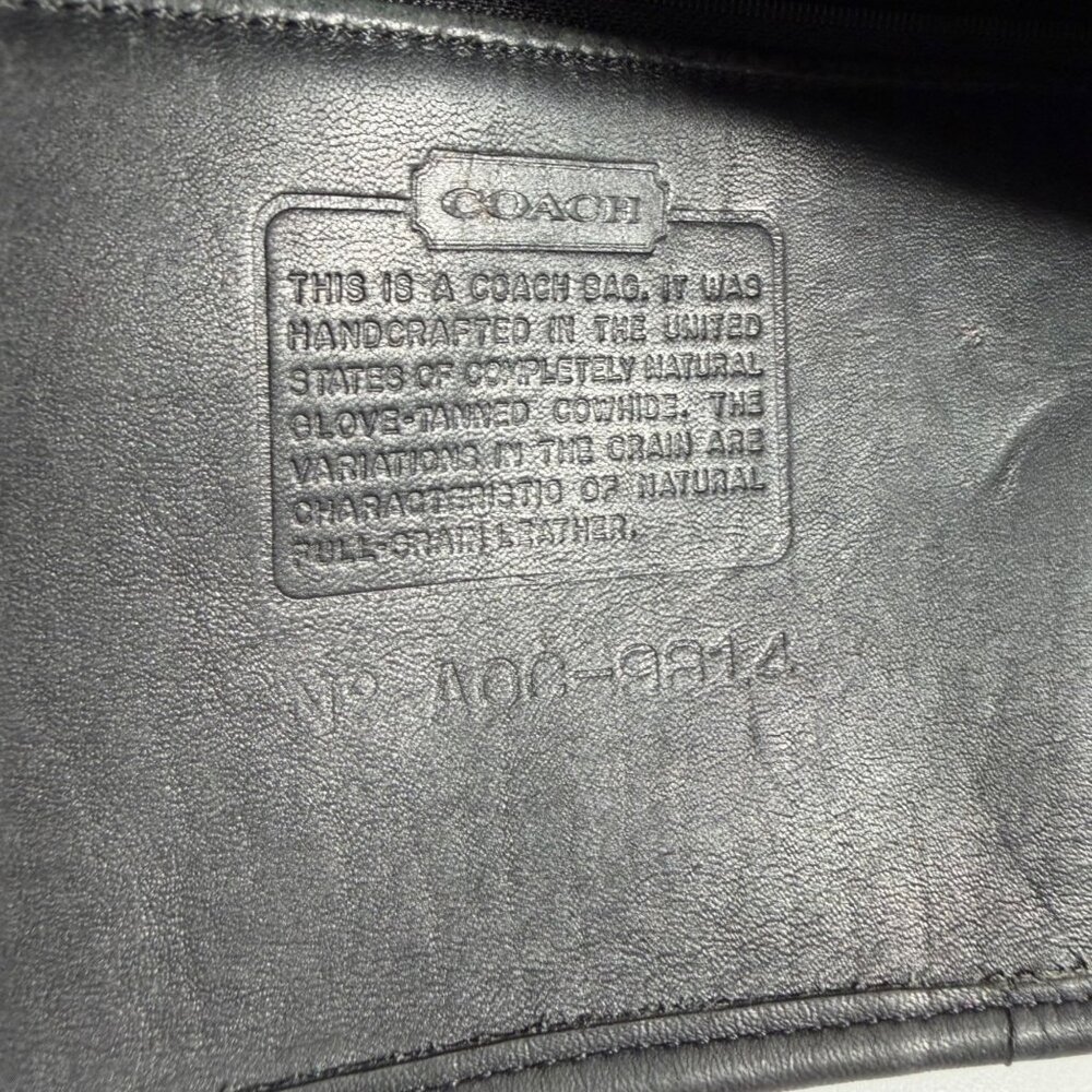 COACH Sutton Black Leather Zip Top Crossbody Bag 9814 Vintage + Hang Tag USA - Picture 13 of 15
